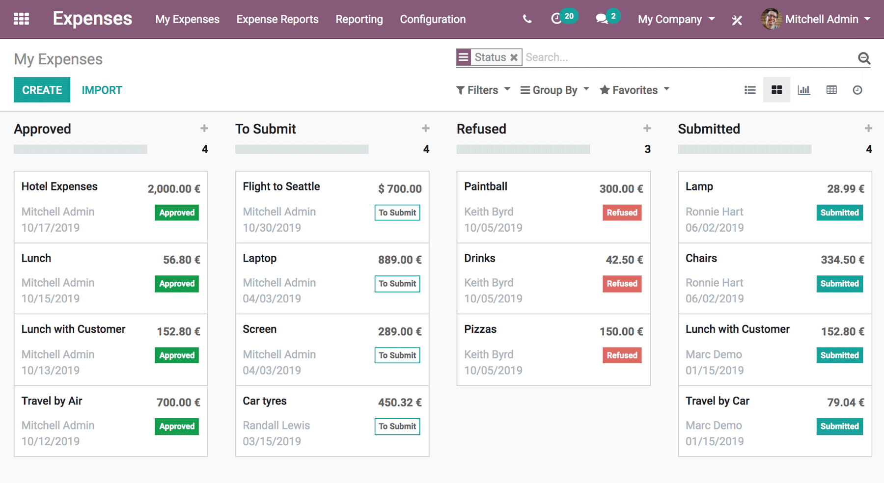 Odoo Expenses App