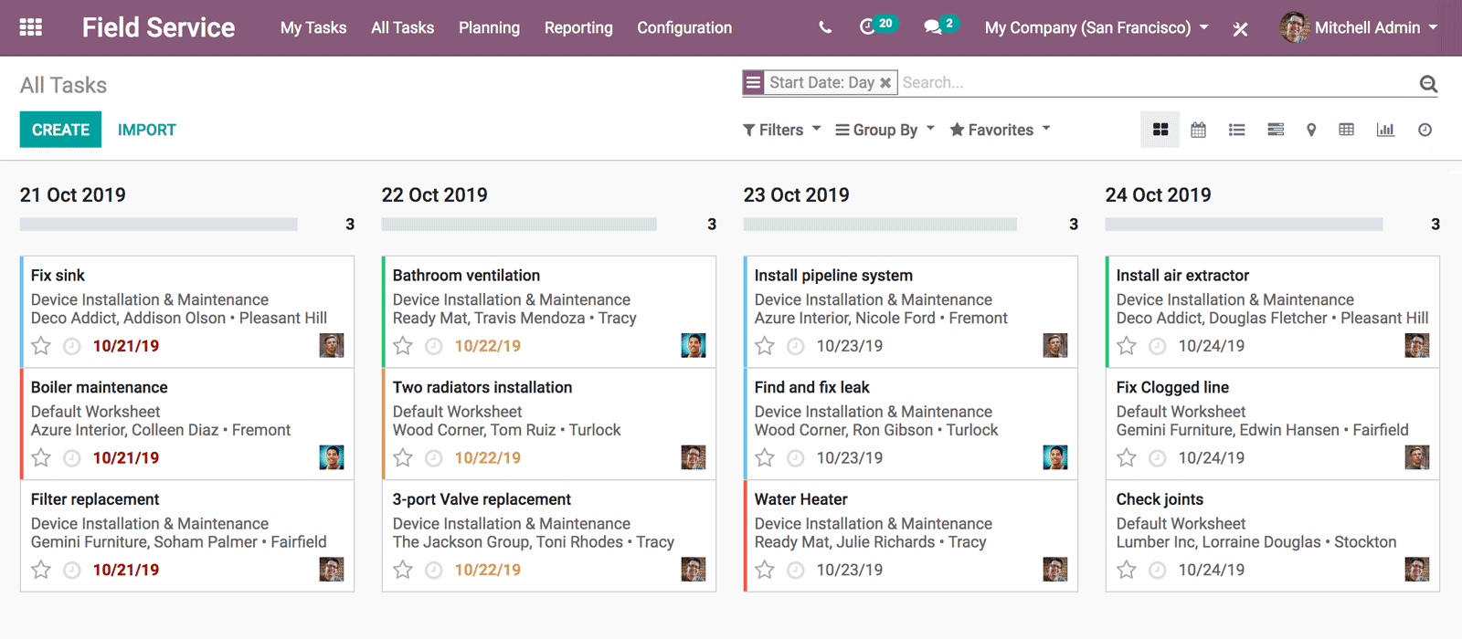 Odoo Field Service App