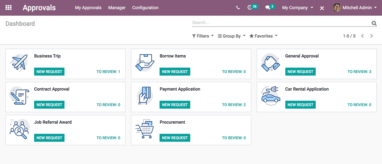 Odoo Approvals App