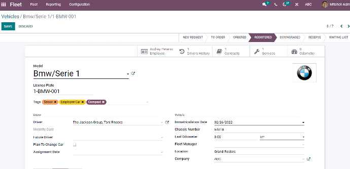 Odoo Fleet App