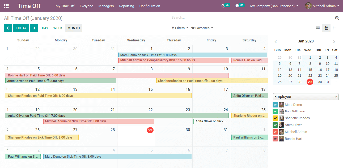 Odoo Time Off App