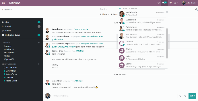 Odoo Discuss App