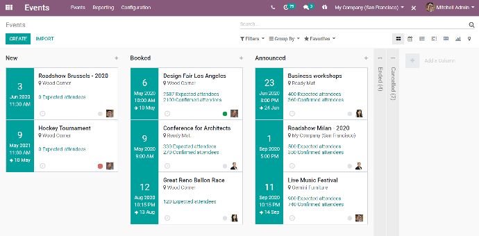 Odoo Events App